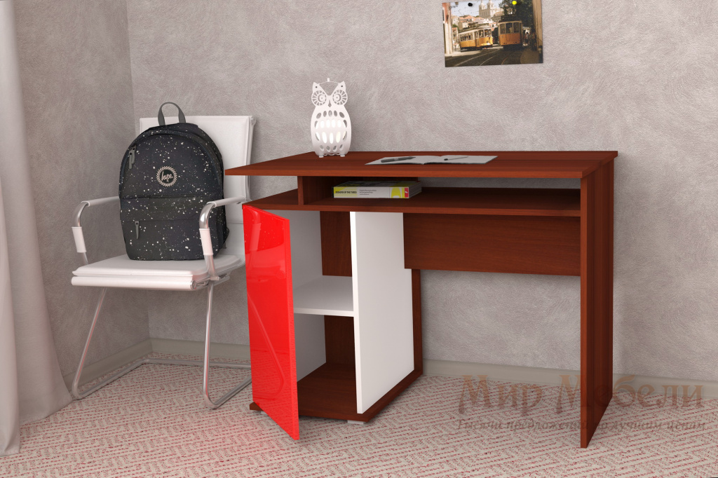 письменный стол Мебелеф-14 красный глянец открытый.jpg
