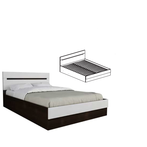 Кровать 1,4 с ортопед.основанием на металлокаркасе "Фиеста"