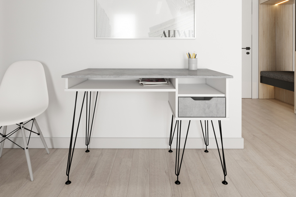 письменный стол МегаKraft 23 белый - бетон лофт графит.jpg