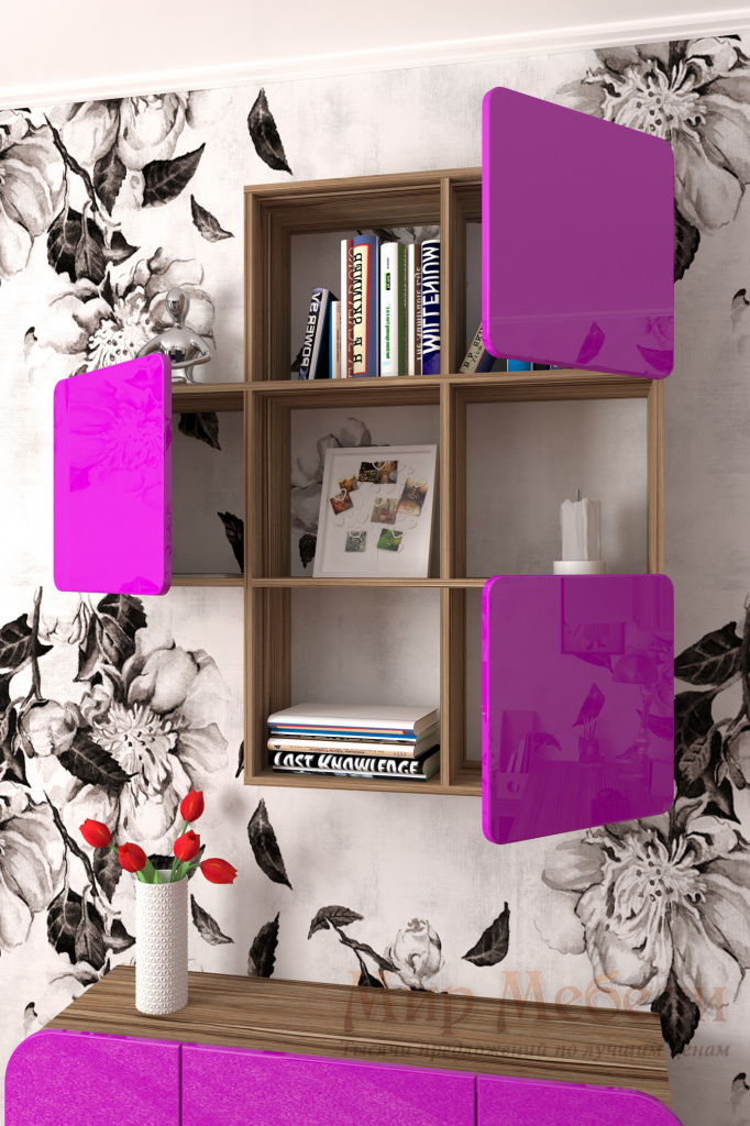 полка для книг Мебелеф-3 фиолетовая открытая.jpg