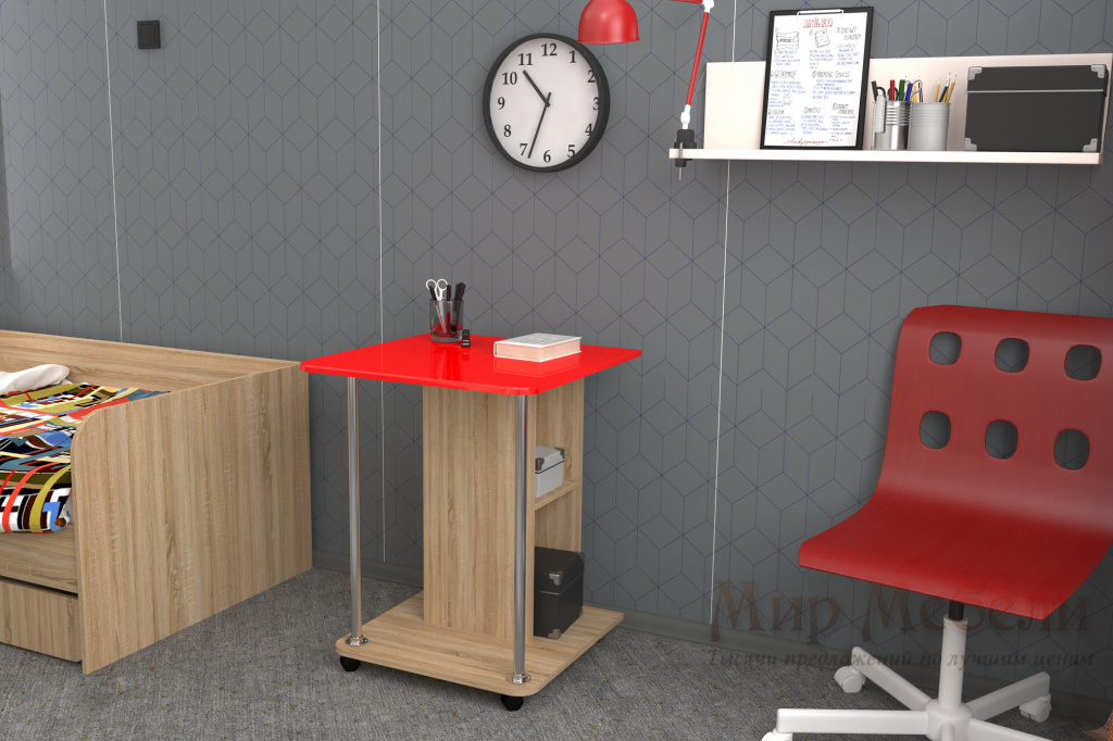 письменный стол Мебелеф 29 дуб сонома - красный глянец.jpg