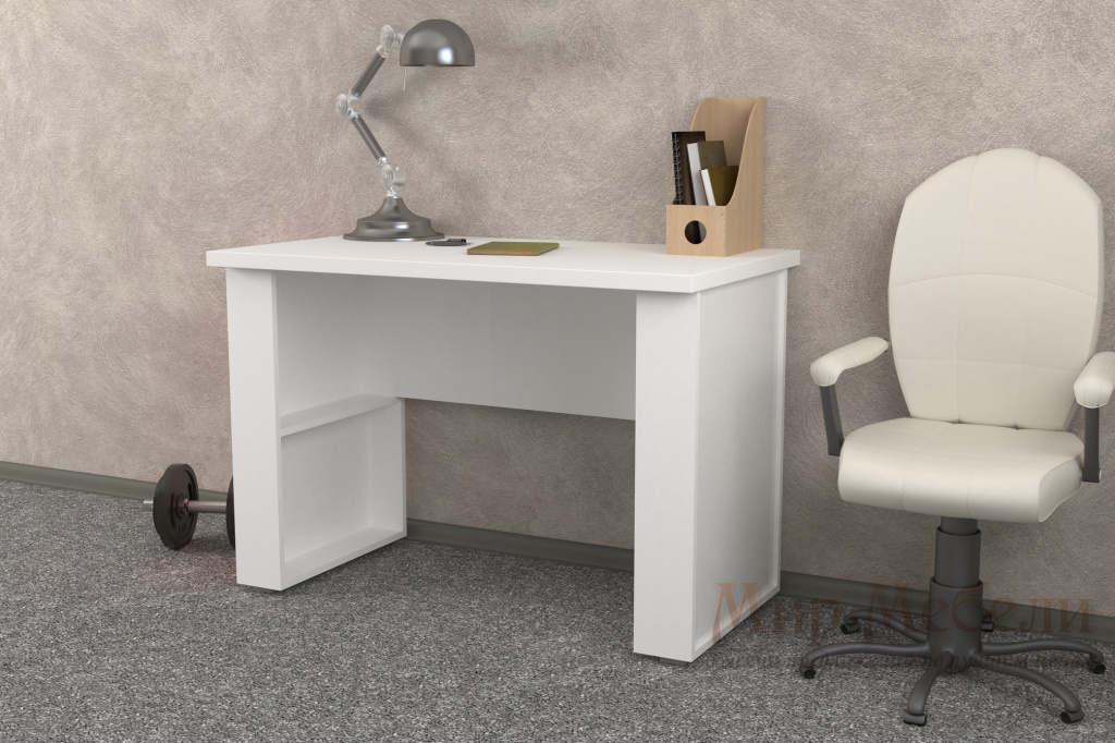 письменный стол Мебелеф 23 белый - белый глянец.jpg