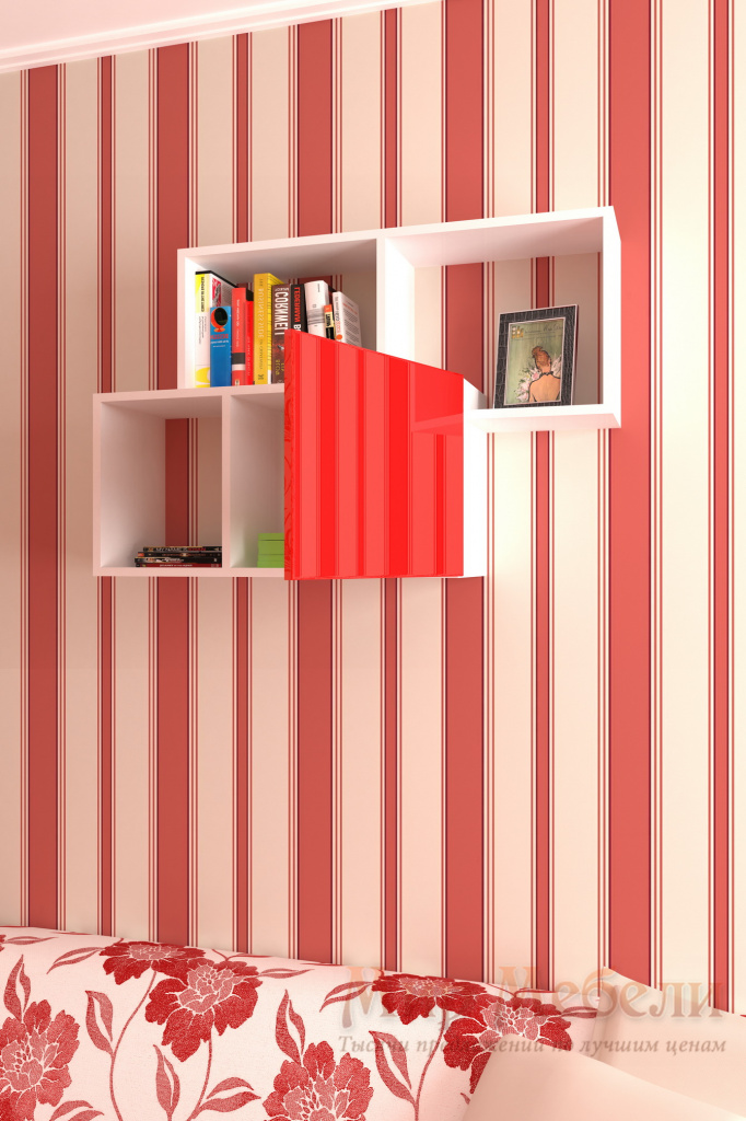 полка для книг Мебелеф-8 красный глянец о.jpg полка для книг Мебелеф-8 красный глянец о.jpg