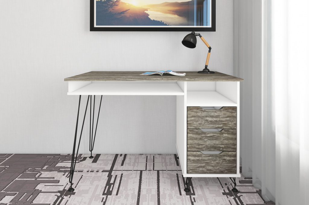 письменный стол МегаKraft 18 белый - дуб винтаж графит.jpg