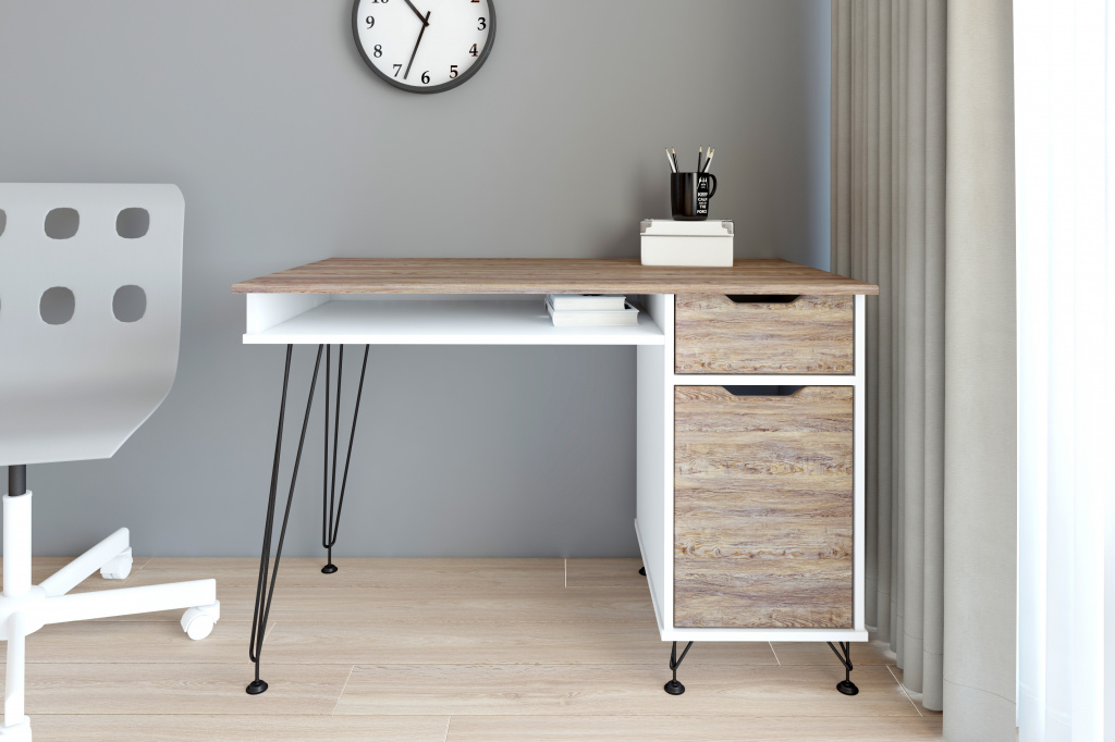 письменный стол МегаKraft 20 белый - сосна скания темная.jpg