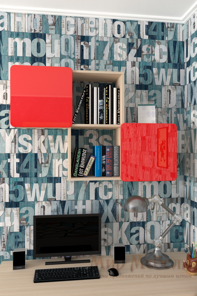 полка для книг Мебелеф-2 красная.jpg