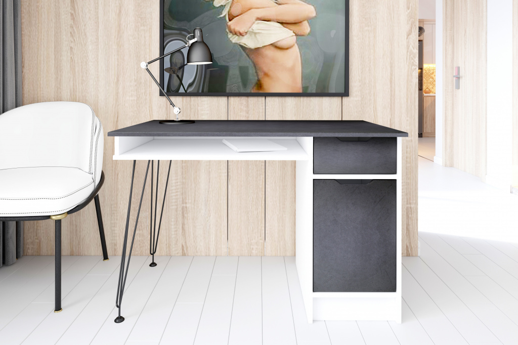 письменный стол Мегаkraft 16 белый - лофт черный.jpg