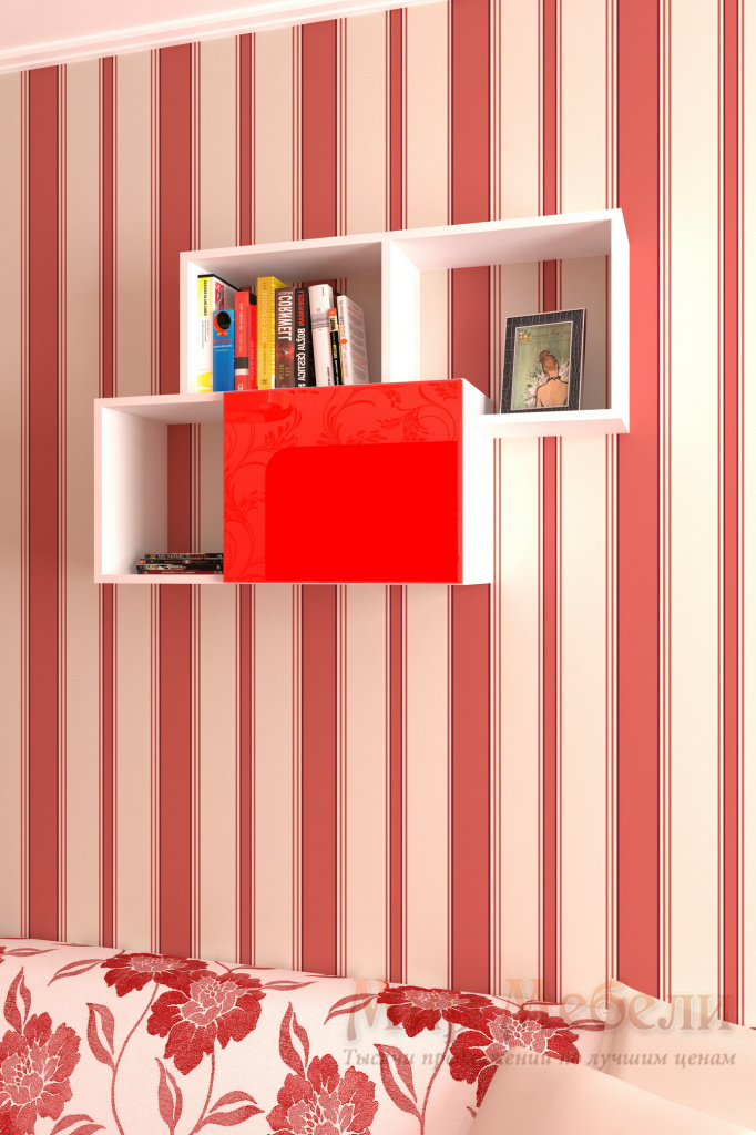 полка для книг Мебелеф 8 красный глянец.jpg