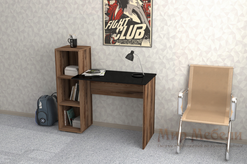 письменный стол Мебелеф 26 дезира темная - черный глянец.jpg