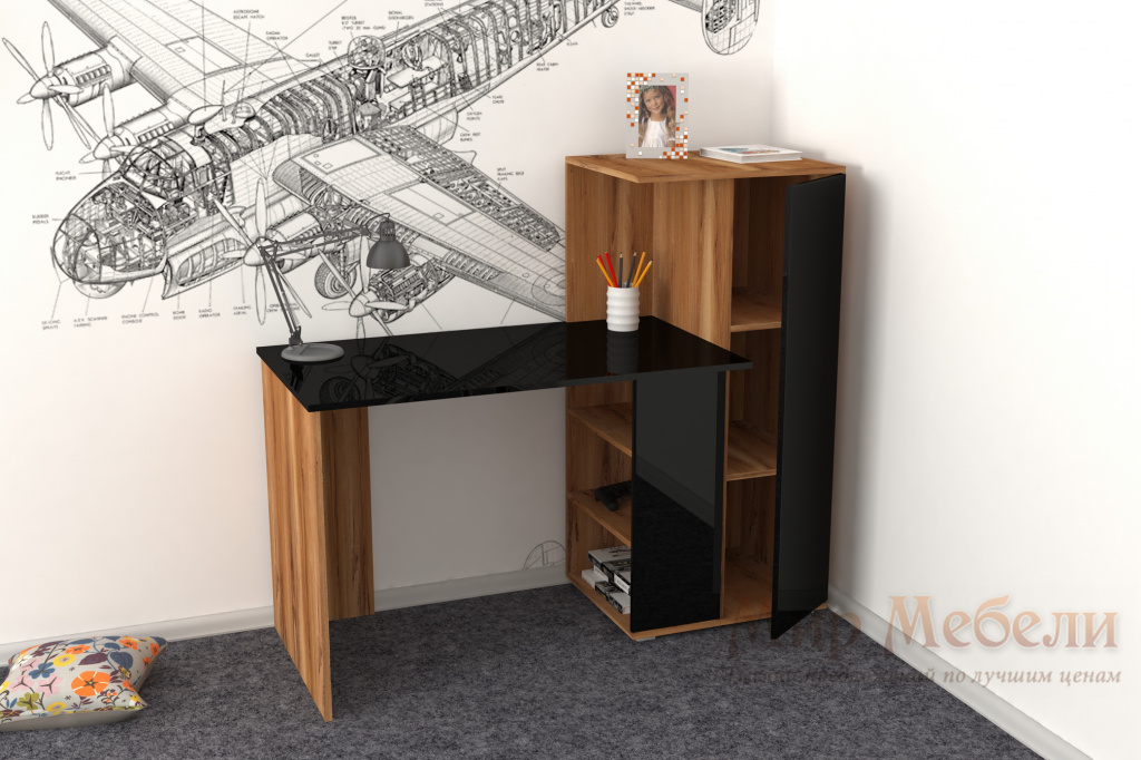 письменный стол Мебелеф 24 дуб кельтик - черный глянец о.jpg