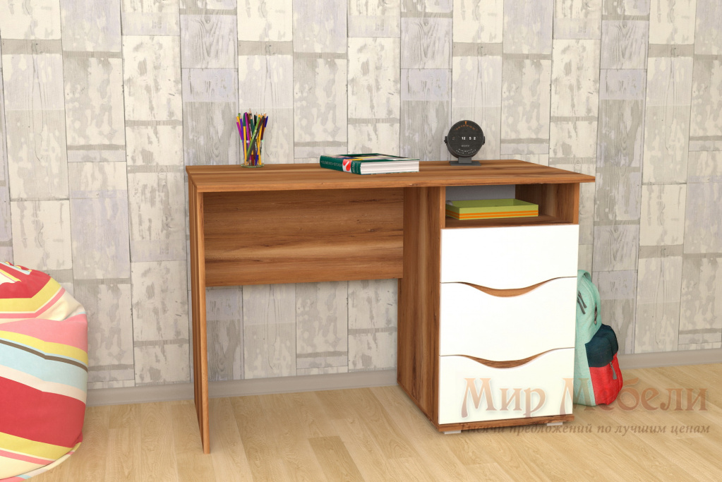 письменный стол Мебелеф 15 дуб кельтик светлый - белый глянец.jpg