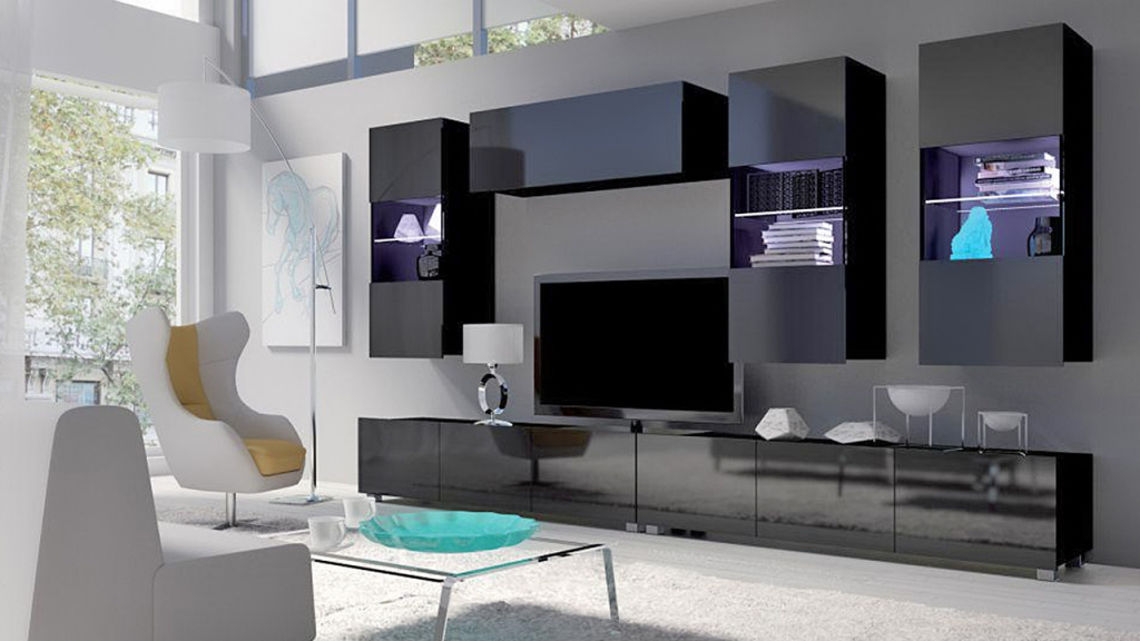 Модульная гостиная Порту 5 МДФ в интерьере с подсветкой (приобретается за дополнительную плату) (2).jpg