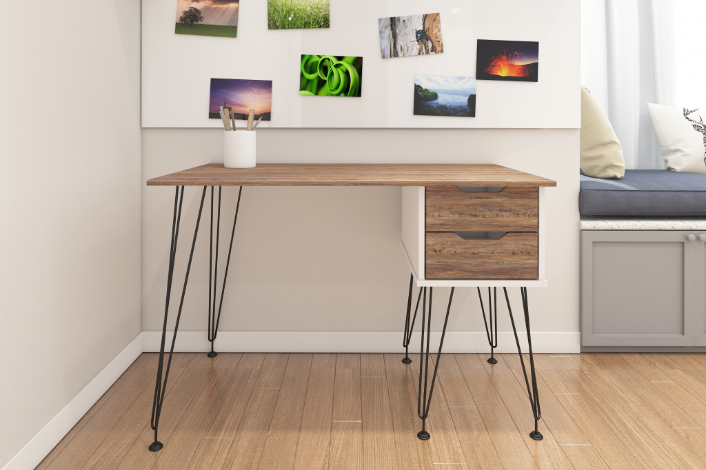 письменный стол МегаKraft 10 белый - сосна скания темная.jpg