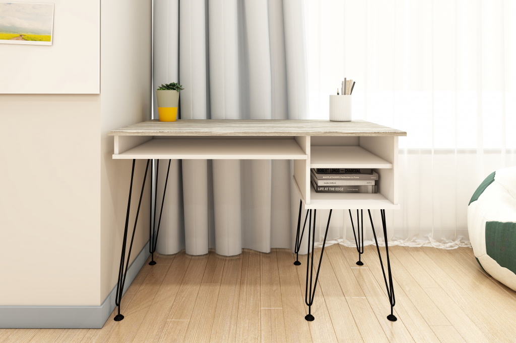 письменный стол МегаKraft 24 белый - дуб винтаж графит.jpg