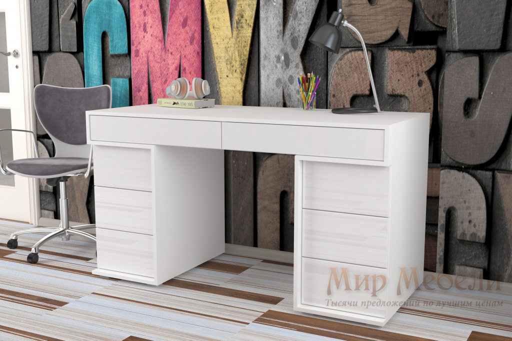 письменный стол Мебелеф 21 белый глянец.jpg