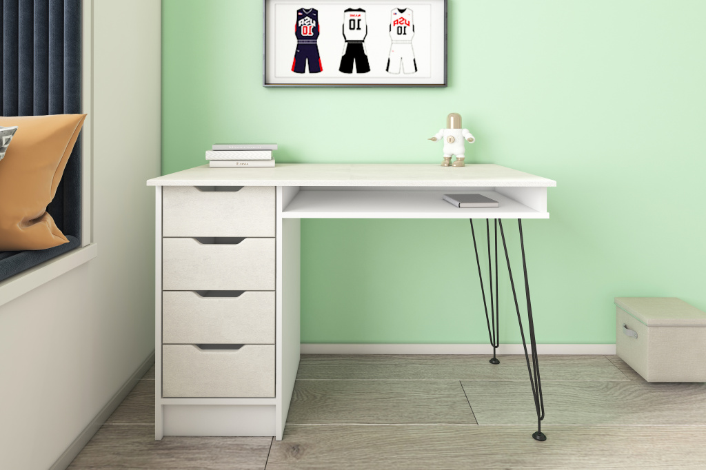 письменный стол МегаKraft 17 белый - камень белый.jpg