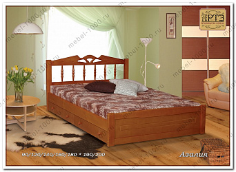 Деревянная кровать "Азалия с ящиками"