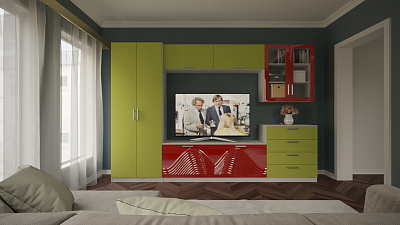 Стенка для гостиной "Глянец 3Д-22"