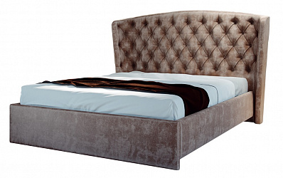 Мягкая кровать с ПМ №375 "МК-60 латте" 