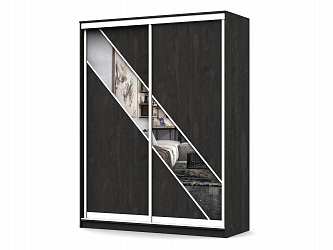 Шкаф купе 2-х дверный "Геометрия-6" с зеркалами