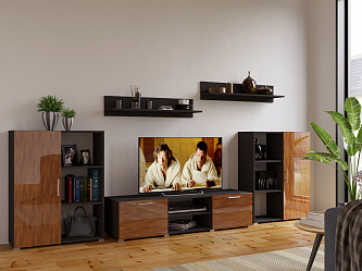 Модульная стенка для гостиной "Некст эко-17"