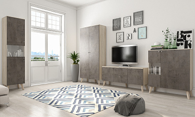 Модульная стенка для гостиной "Север-5"