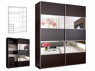 Шкаф купе 2-х дверный "Реал-7" с зеркалами
