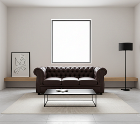 Диван "Честер Лофт" коричневый 3-х местный