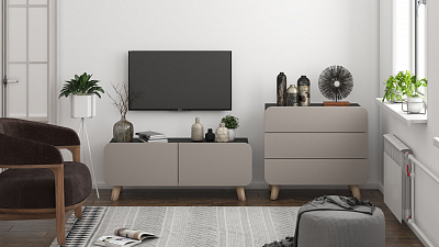 Модульная стенка для гостиной "Модерн Сканди-6"