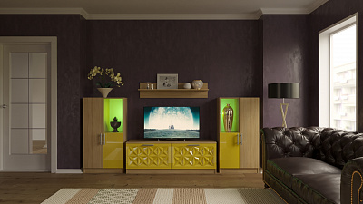 Стенка для гостиной "Глянец 3Д-33"