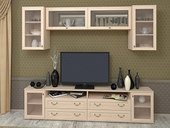 Модульная стенка для гостиной "Витраж-17"