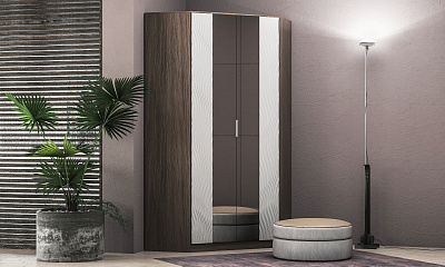 Шкаф угловой распашной 2-х дверный "Глянец 3Д-22"