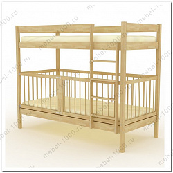 Двухъярусная кровать "Березка (с открывающимся бортиком)