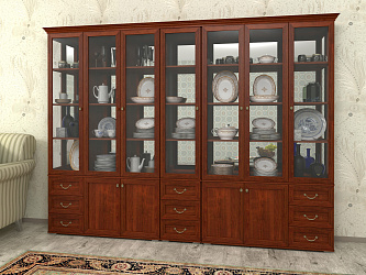 Модульная стенка для гостиной "Витраж-14"