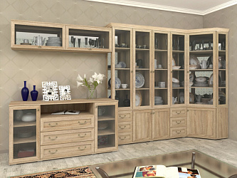 Модульная стенка для гостиной "Витраж-15"