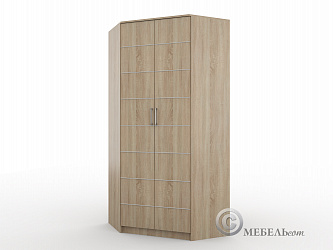 Шкаф угловой распашной 2-х дверный с молдингом