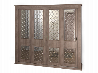Шкаф купе 4-х дверный "Греция", фасады зеркало гравировка