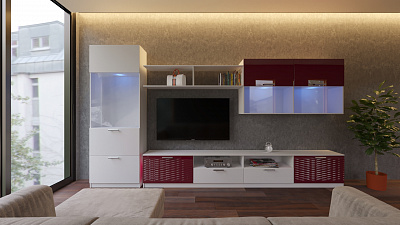 Стенка для гостиной "Глянец 3Д-23"