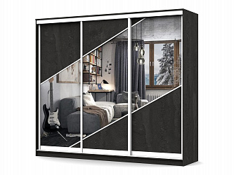 Шкаф купе 3-х дверный "Геометрия-12" с зеркалами