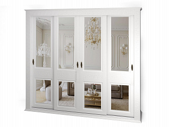 Шкаф купе 4-х дверный "Греция", фасады зеркало