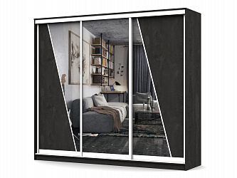 Шкаф купе 3-х дверный "Геометрия-10" с зеркалами