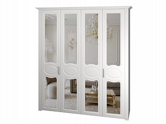 Шкаф 4-х дверный "Дегар Люкс" складные фасады с зеркалом
