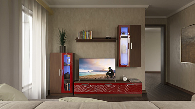 Стенка для гостиной "Глянец 3Д-34"