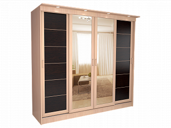 Шкаф купе 4-х дверный "Миллениум Лайн" с зеркалами