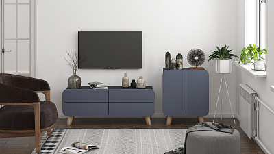 Модульная стенка для гостиной "Модерн Сканди-5"