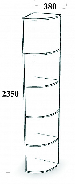 Радион угловой элемент 380*380*2350 мм.