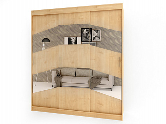 Шкаф купе 3-х дверный "Миллениум-5" с зеркалами