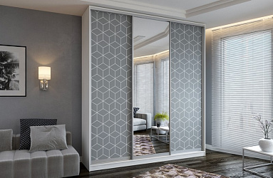 Шкаф купе 3-х дверный "Сканди-4" фотопечать