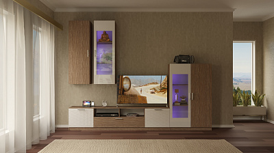 Стенка для гостиной "Глянец 3Д-26"