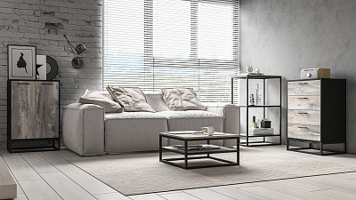 Модульная стенка для гостиной "Лофт-1"